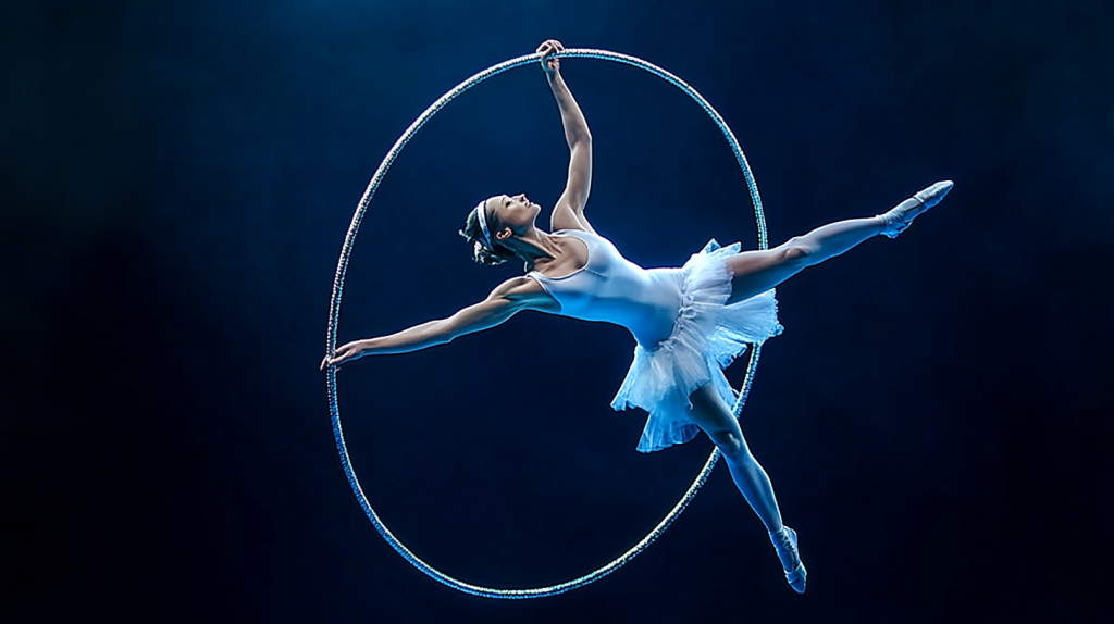 体操运动员跳跃旋转版权图片下载