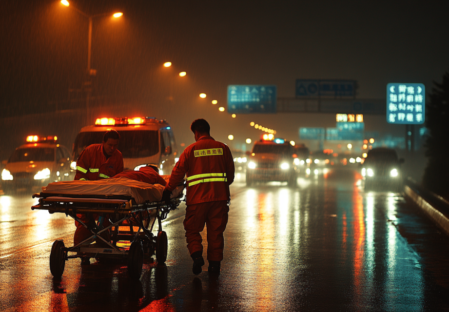 急救科雨中急救图片