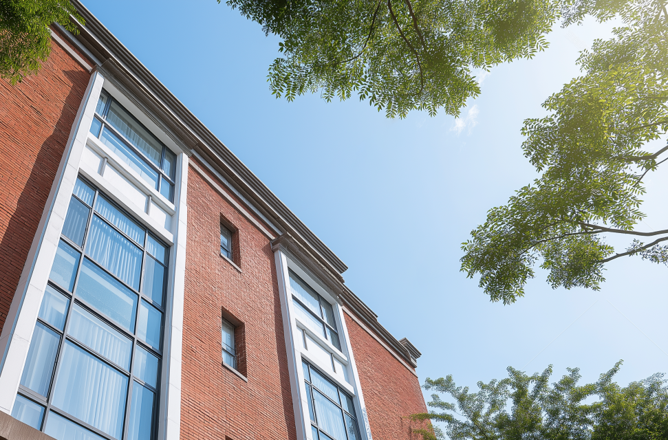 红砖建筑摄影图