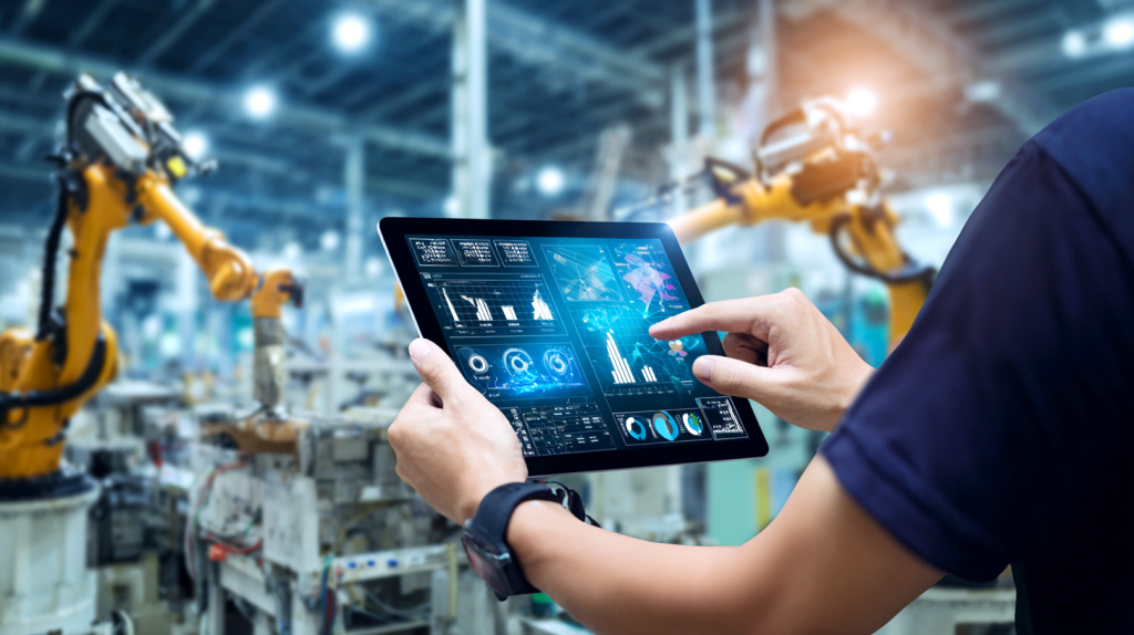 工业机器人生产数据实时监测图片