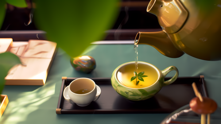 绿茶-健康饮品之最完美绿茶摄影版权图片下载
