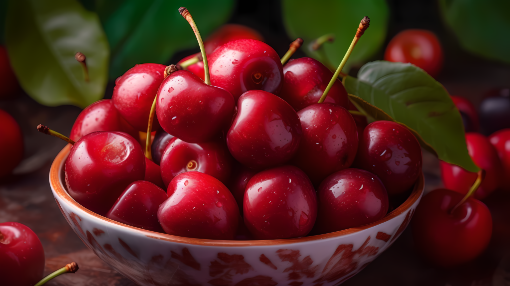 樱桃叶的爆炸色调摄影图版权图片下载