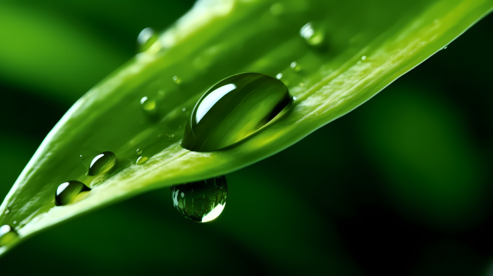 水滴叶静谧园景摄影图版权图片下载