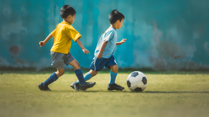 儿童足球比赛摄影版权图片下载