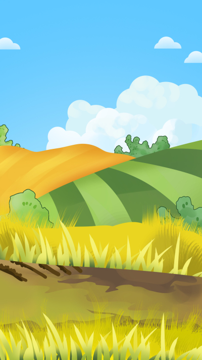 蓝天白云耕地粮食丰收农田稻草丛背景