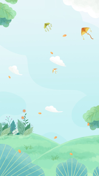 春游主题田野田园风筝背景