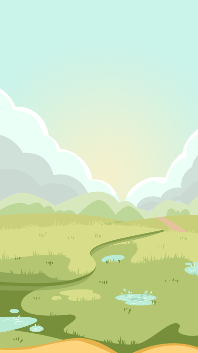 清新草地白云背景