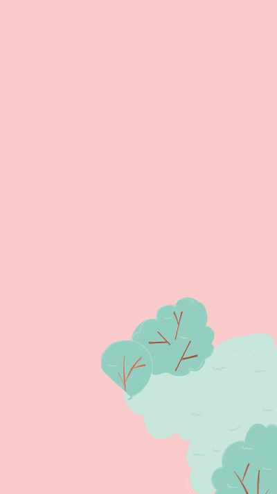 粉色浪漫绿树文艺背景