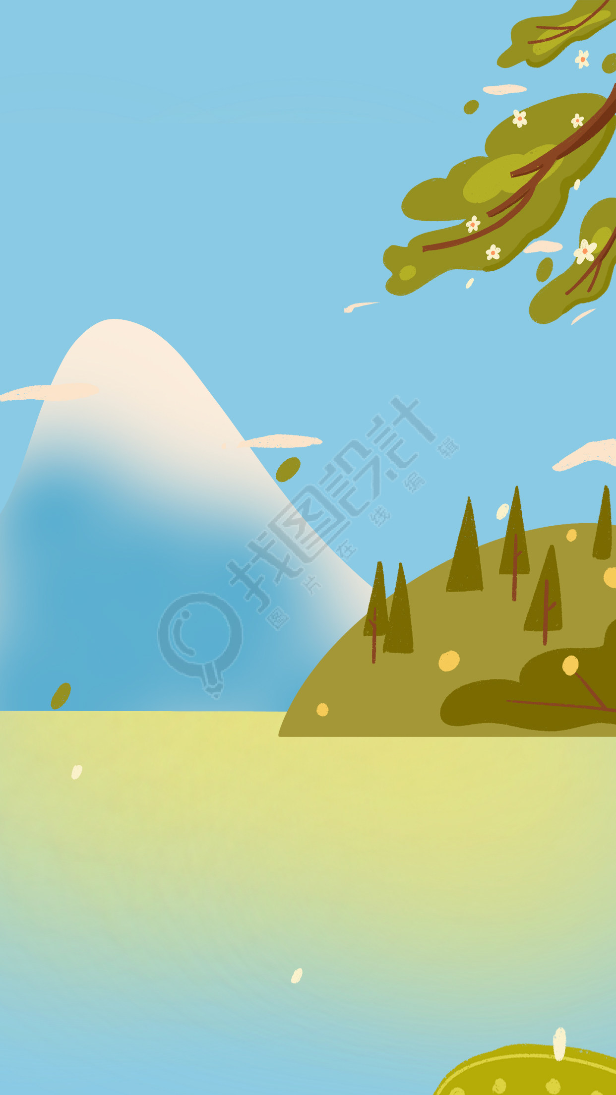 户外湖边风景背景
