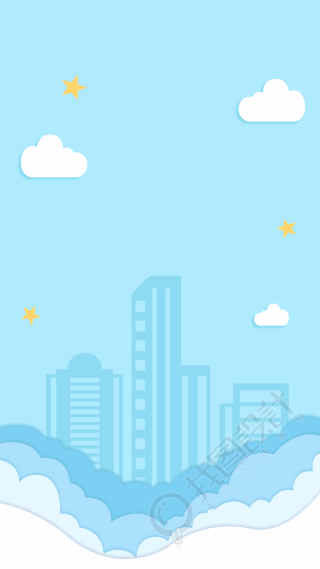 蓝天白云城市背景