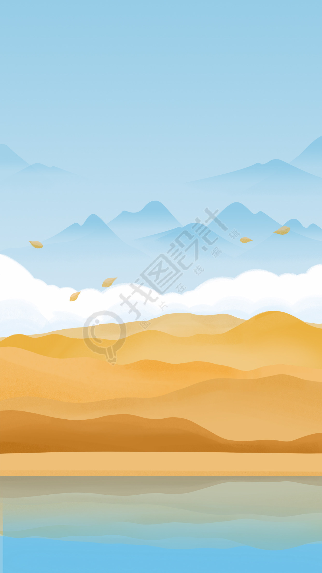 秋天蓝天白云背景