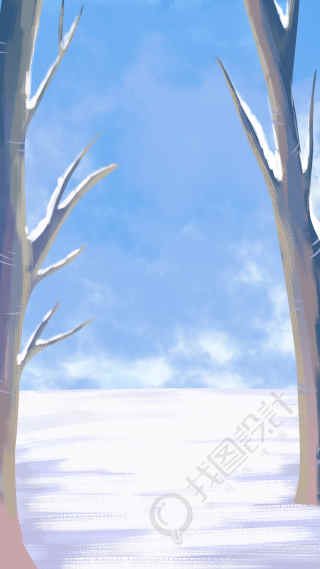 雪景立冬冬天下雪树木