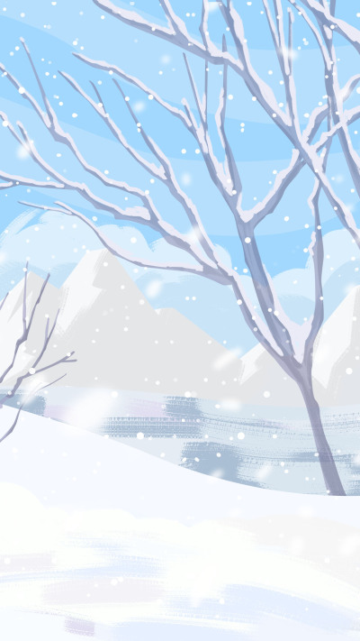 小雪山川雪地背景