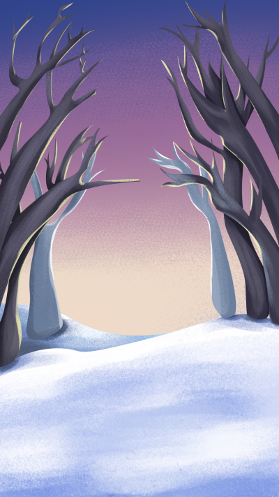 冬天树林雪地背景