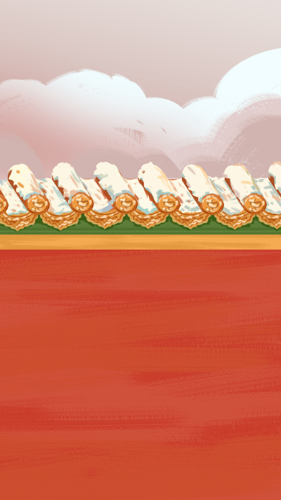 国风宫墙屋檐冬季背景