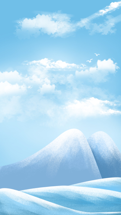蓝天白云雪山风景背景