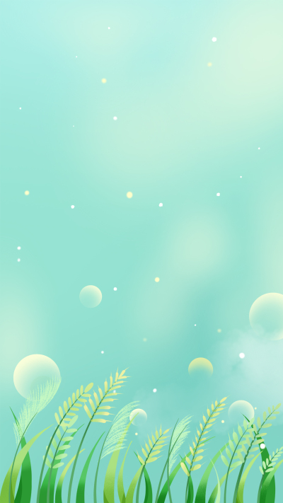 绿色小麦满屏气泡小清新背景