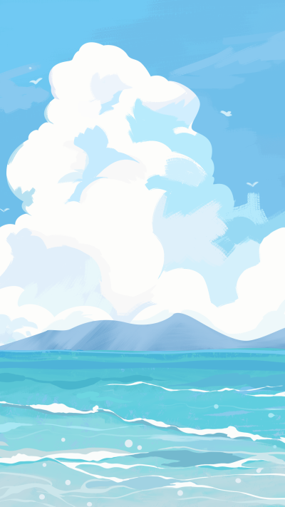 夏天清澈海水唯美景色背景