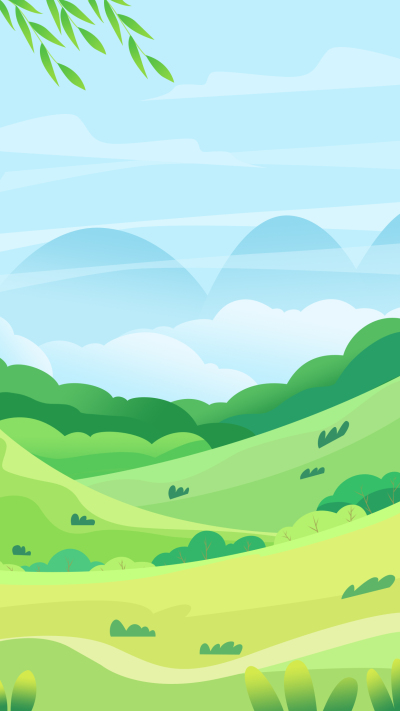 春天一片生机盎然的美景背景