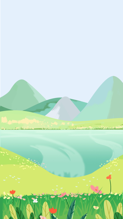 夏日旅行唯美湖泊远山背景