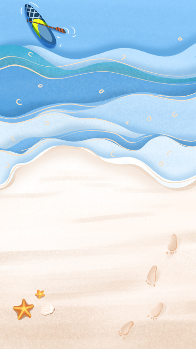 夏天唯美海边沙滩渔船背景