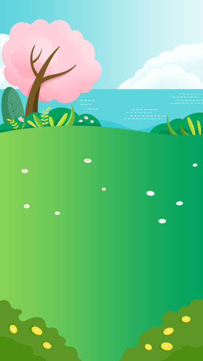 公园唯美草地野花背景