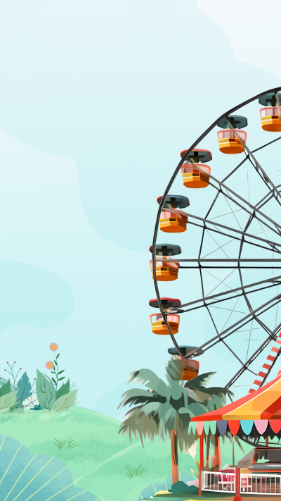游乐园大型摩天轮背景