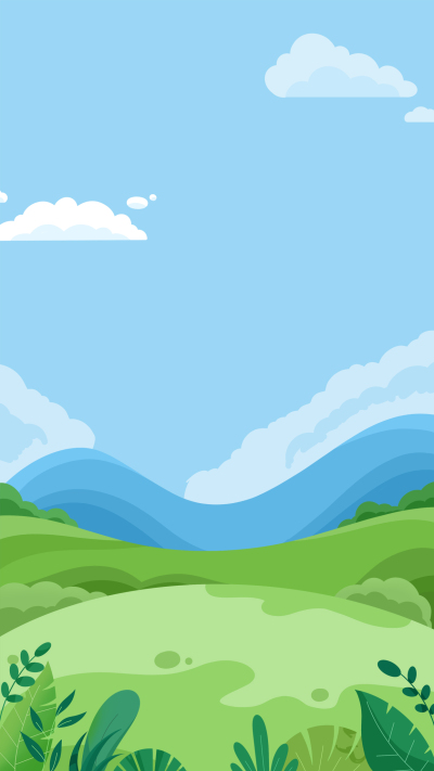 小清新蓝天白云灌木丛背景