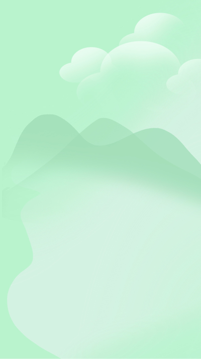 绿色渐变几朵白云背景图