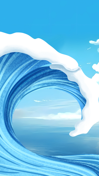 海边美景创意翻涌的海浪背景