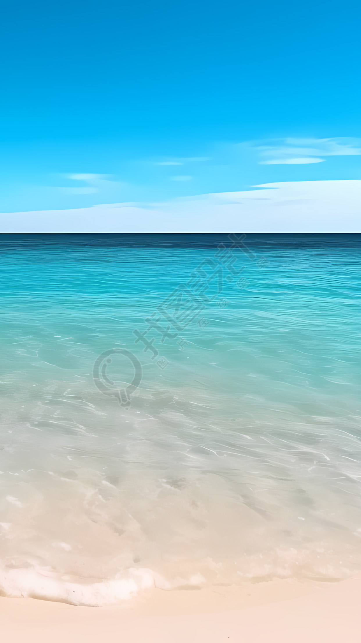 碧海蓝天干净的沙滩背景