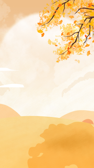 创意设计金秋黄色树叶风景背景