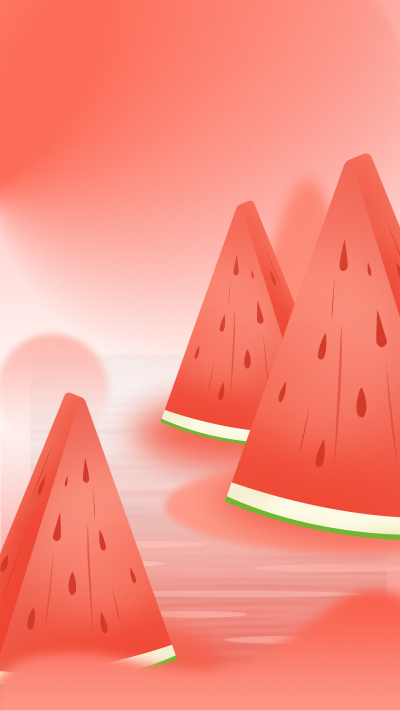 红色渐变创意夏日西瓜背景