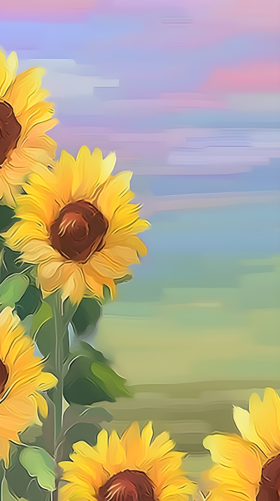 傍晚夕阳黄色向日葵背景