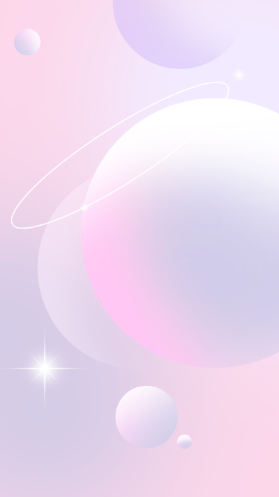 亮眼星星立体圆球粉色渐变背景