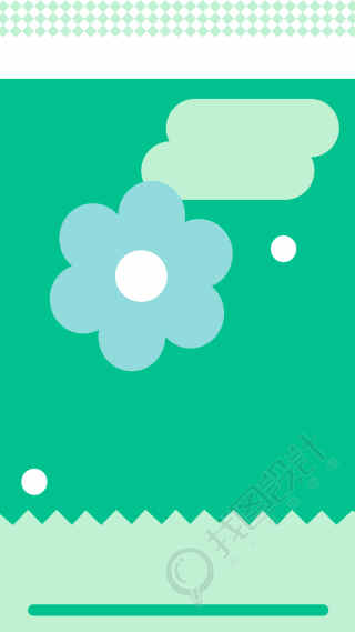 创意设计花朵线条绿色多巴胺背景