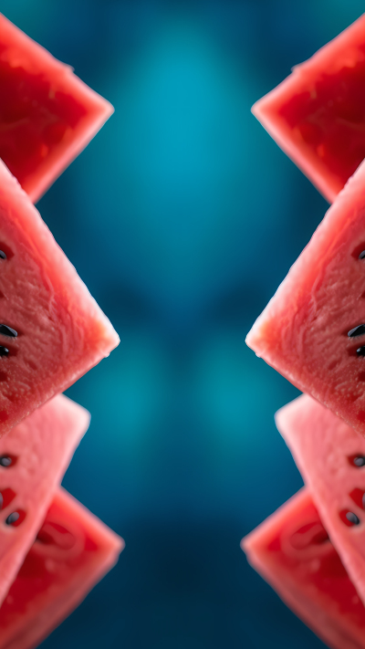 创意红色西瓜高级蓝光影背景