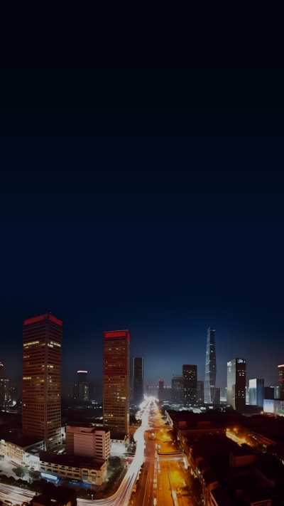 夜晚城市街景实拍背景图