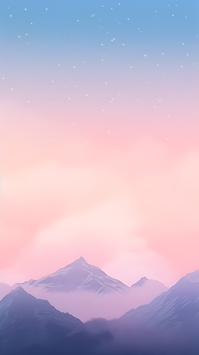 唯美山顶风光傍晚星空背景