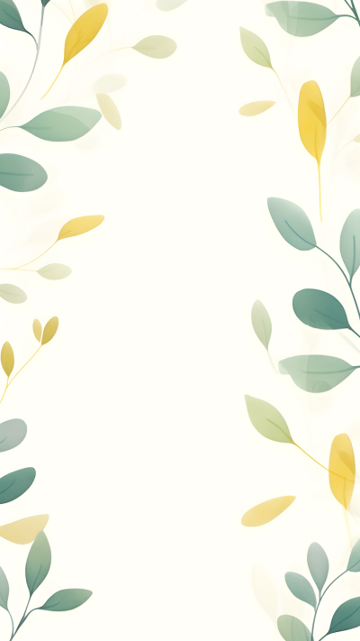 叶子边框米黄色背景