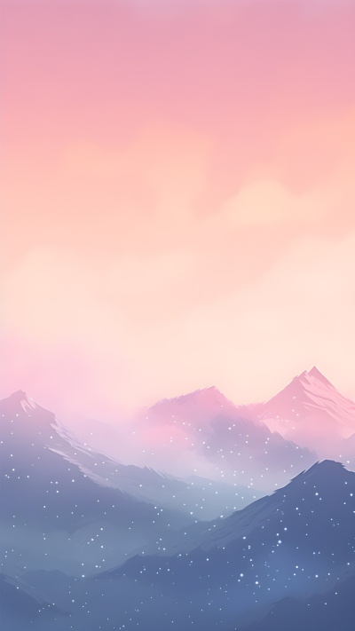 红色夕阳下的远山山顶风光背景