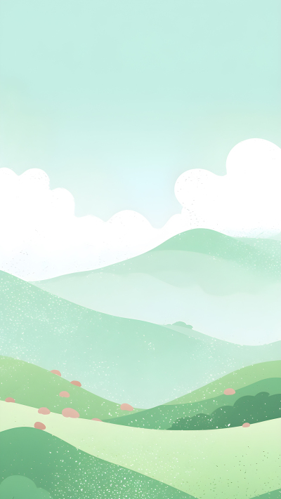 浅绿色小清新风景背景