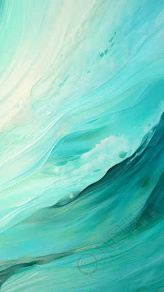 深绿色大海创意油画背景