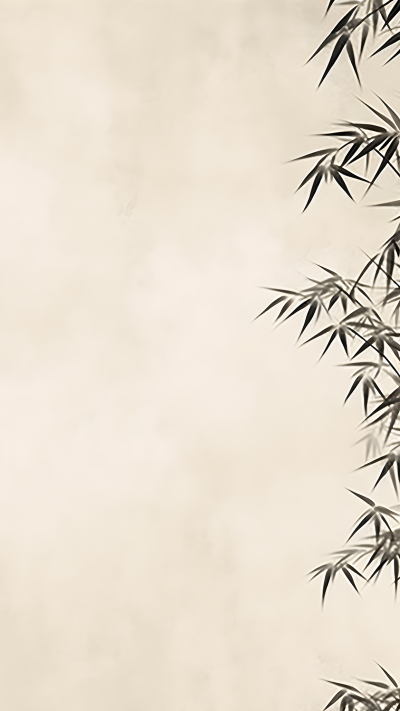 米黄色画纸画满水墨竹叶背景