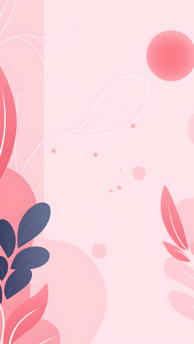 简约风粉色渐变单枝树叶背景