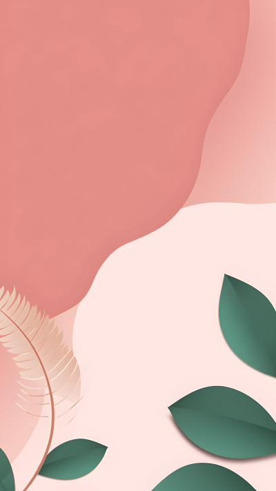 肉粉色渐变新鲜绿叶背景
