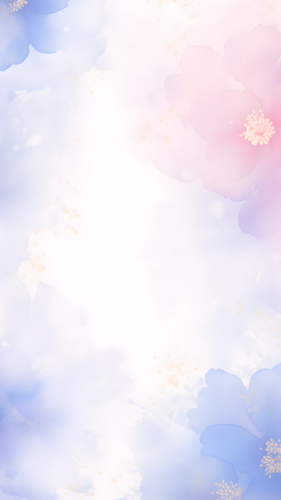 小清新绽放的花朵水彩背景