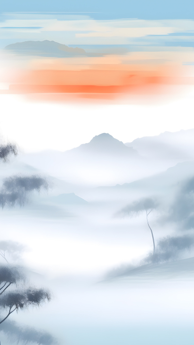 中国风水墨山水背景