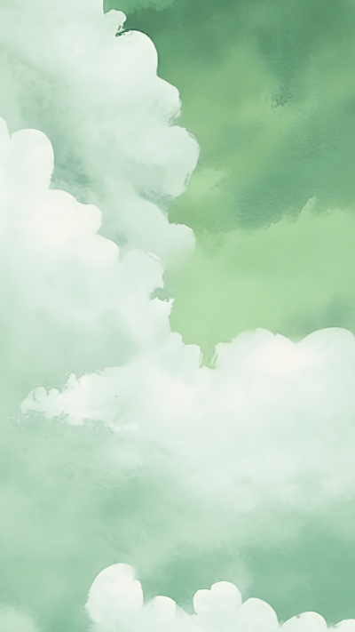 创意白云绿色简约背景