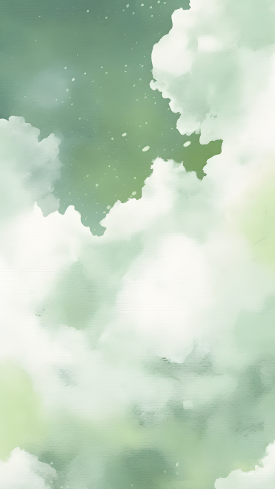 简约白云绿色天空背景